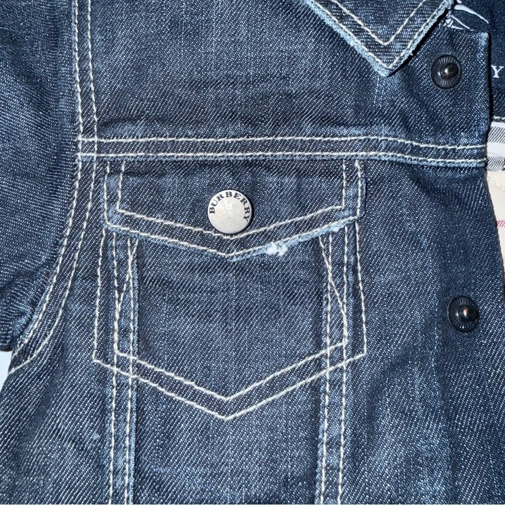 Burberry Baby kid vest jacket Jean denim 3/6 months lightly fleeced blue - Picture 5 of 5